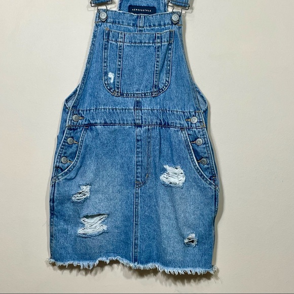 Aeropostale Denim Distressed Overall Dress - Picture 4 of 6